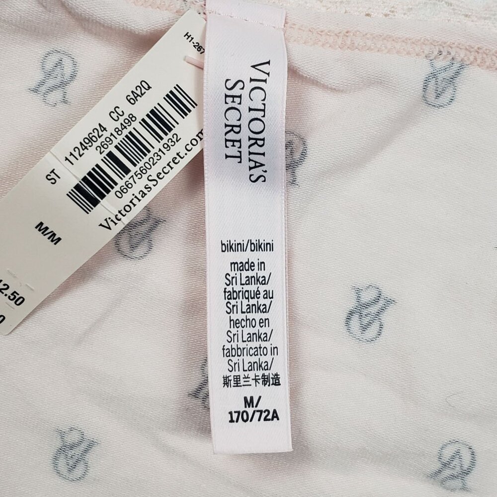 Victoria's Secret The Lacie Lace-Waist Bikini Panty Women's Medium VS Pink Print - Picture 2 of 16